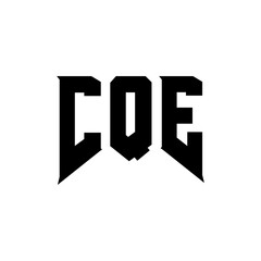 CQE letter logo design for technology company. CQE logo design black and white color combination. CQE logo, CQE vector, CQE design, CQE icon, CQE alphabet. CQE typography logo design.