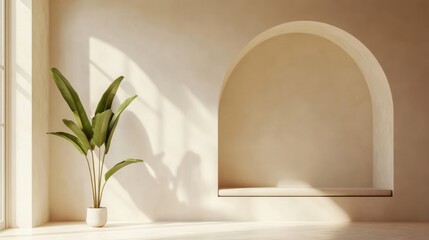 a plant in a white vase in a room