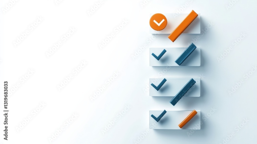 Poster efficient task completion process office environment graphic design minimalist aesthetic straight-on
