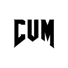 CUM letter logo design for technology company. CUM logo design black and white color combination. CUM logo, CUM vector, CUM design, CUM icon, CUM alphabet. CUM typography logo design.