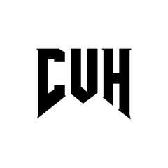 CUH letter logo design for technology company. CUH logo design black and white color combination. CUH logo, CUH vector, CUH design, CUH icon, CUH alphabet. CUH typography logo design.