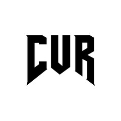 CUR letter logo design for technology company. CUR logo design black and white color combination. CUR logo, CUR vector, CUR design, CUR icon, CUR alphabet. CUR typography logo design.