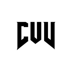 CUV letter logo design for technology company. CUV logo design black and white color combination. CUV logo, CUV vector, CUV design, CUV icon, CUV alphabet. CUV typography logo design.