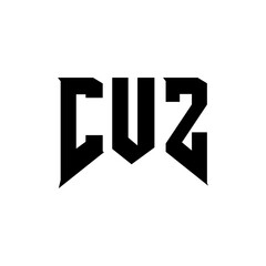 CUZ letter logo design for technology company. CUZ logo design black and white color combination. CUZ logo, CUZ vector, CUZ design, CUZ icon, CUZ alphabet. CUZ typography logo design.