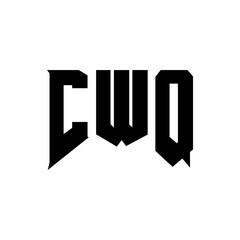 CWQ letter logo design for technology company. CWQ logo design black and white color combination. CWQ logo, CWQ vector, CWQ design, CWQ icon, CWQ alphabet. CWQ typography logo design.