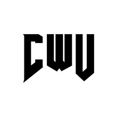 CWU letter logo design for technology company. CWU logo design black and white color combination. CWU logo, CWU vector, CWU design, CWU icon, CWU alphabet. CWU typography logo design.