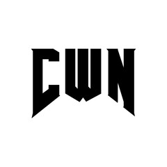 CWN letter logo design for technology company. CWN logo design black and white color combination. CWN logo, CWN vector, CWN design, CWN icon, CWN alphabet. CWN typography logo design.