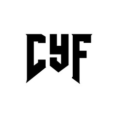 CYF letter logo design for technology company. CYF logo design black and white color combination. CYF logo, CYF vector, CYF design, CYF icon, CYF alphabet. CYF typography logo design.