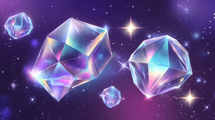 Futuristic holographic gradient design with geometric shapes and metallic sheen, texture, real. Holographic Sheen. Illustration