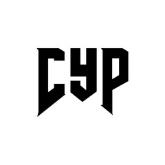 CYP letter logo design for technology company. CYP logo design black and white color combination. CYP logo, CYP vector, CYP design, CYP icon, CYP alphabet. CYP typography logo design.