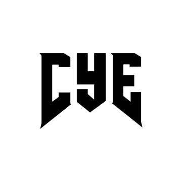 CYE letter logo design for technology company. CYE logo design black and white color combination. CYE logo, CYE vector, CYE design, CYE icon, CYE alphabet. CYE typography logo design.