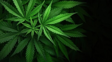 Fototapeta premium Lush Green Cannabis Leaves