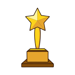 3D Gold Star Award Icon on Transparent Background for Recognition and Achievement Designs