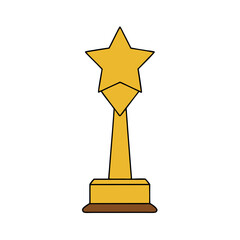 3D Gold Star Award Icon on Transparent Background for Recognition and Achievement Designs