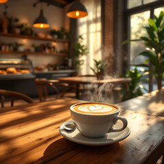 Fototapeta premium a cozy cafe interior 