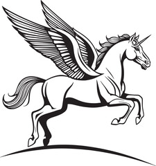 black horse vector illustration