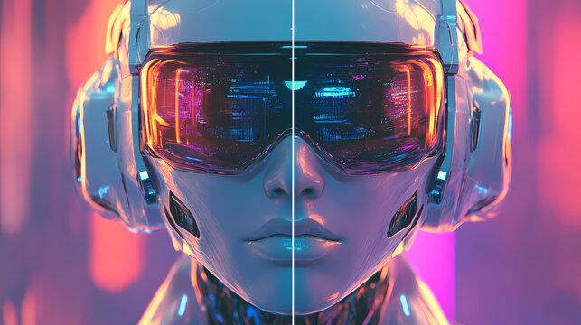 Lady robot sheen holographic futuristic sci-fi fash. Holographic Sheen. Illustration