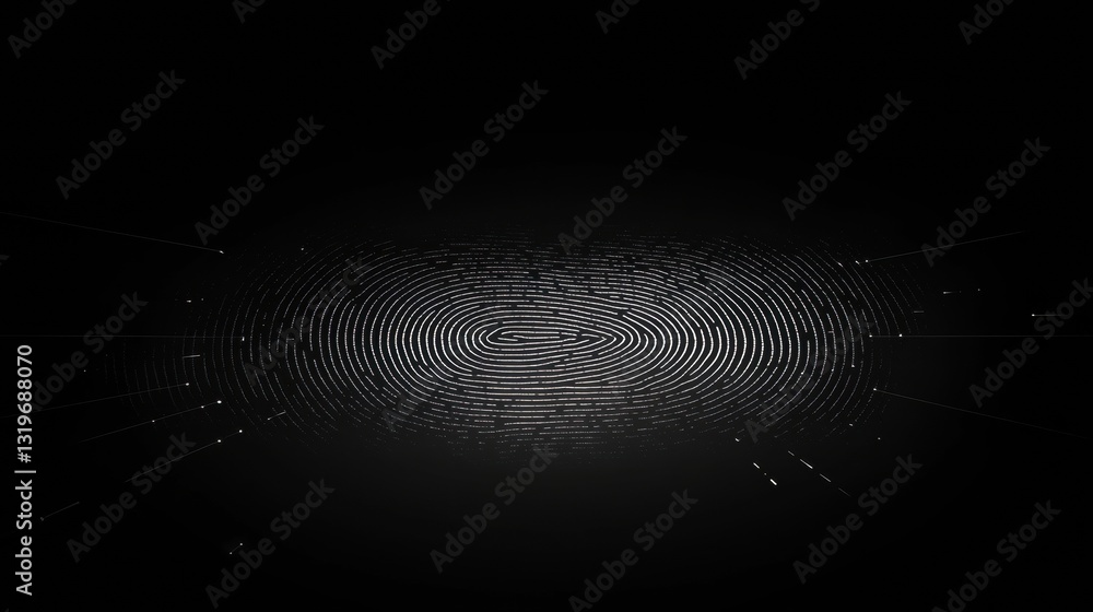 Aufkleber digital fingerprint graphic featuring cyber lines on a dark background with space for advertising te