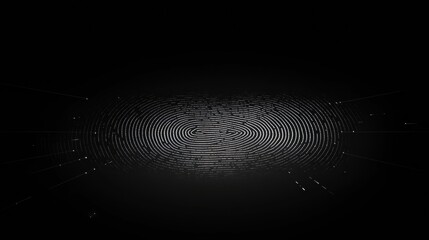 Digital fingerprint graphic featuring cyber lines on a dark background with space for advertising text creating a modern aesthetic