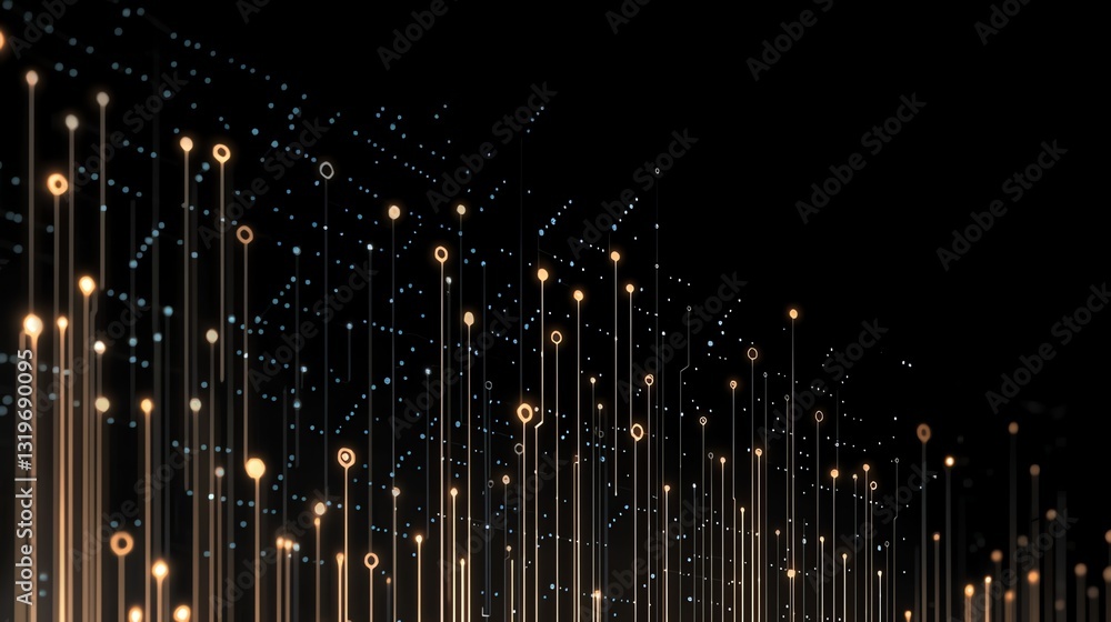Poster abstract technology background with glowing lines and dots connectivity concept