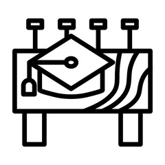 University Banner Vector Line Icon Design