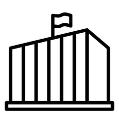 University Museum Vector Line Icon Design