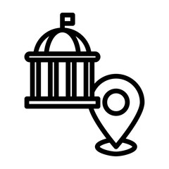 University Location Vector Line Icon Design