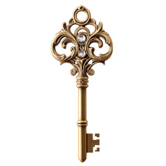 antique key isolated on white