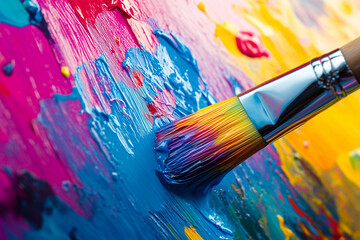 Obraz premium paint brush and palette