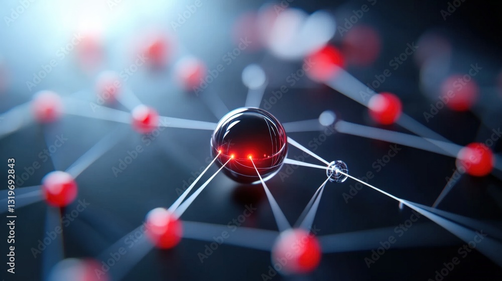 Aufkleber molecular structure interaction laboratory environment scientific visualization abstract close-up ad