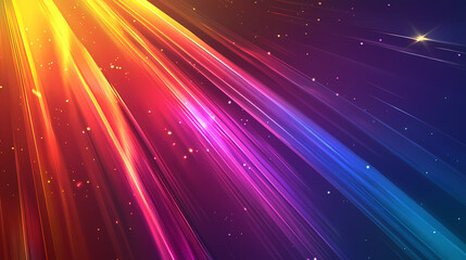 Obraz premium A futuristic color prism backdrop with angular prisms refracting vivid rainbow colors, with rays of light forming abstract patterns on a sleek, dark gradient background. Prism Light. Illustration