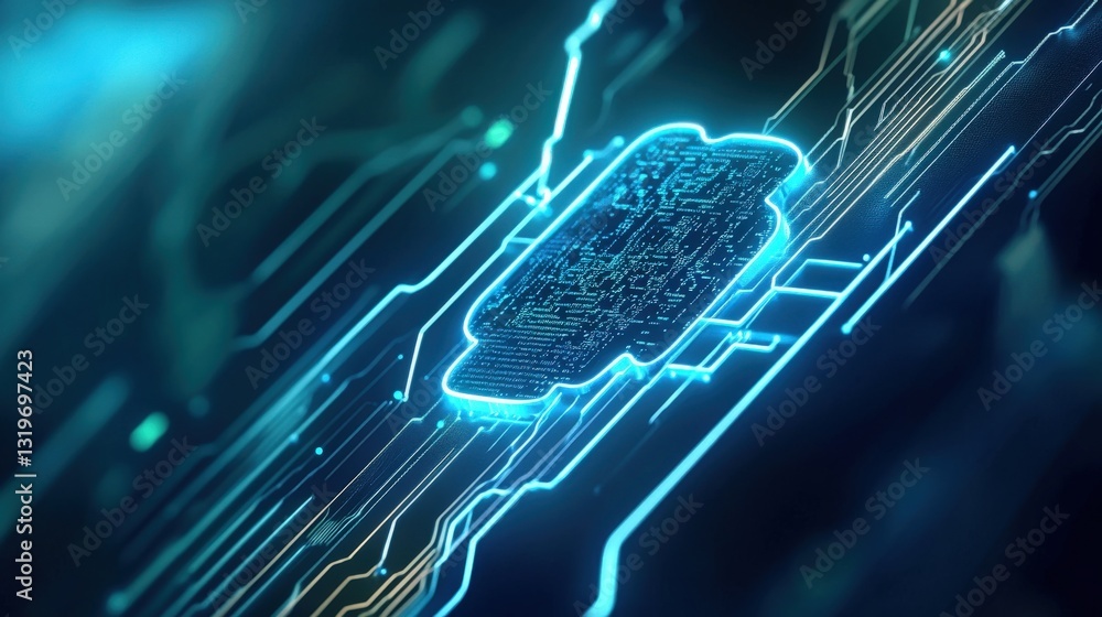 Aufkleber digital circuit board design technology lab graphic visualization futuristic environment close-up vi