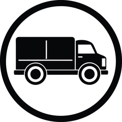 Minimalist Truck icon  on white background