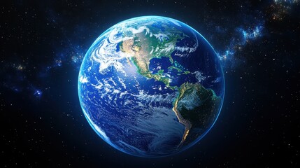 Fototapeta premium Stunning view of earth from space highlighting continents and oceans