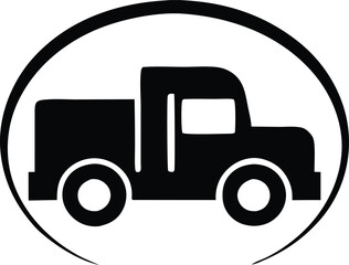 Minimalist Truck icon  on white background