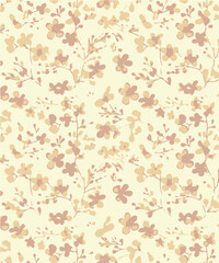 Spring Summer Bugs and Flowers Vector Seamless Pattern