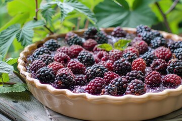 delicious tart blackberries in a dish