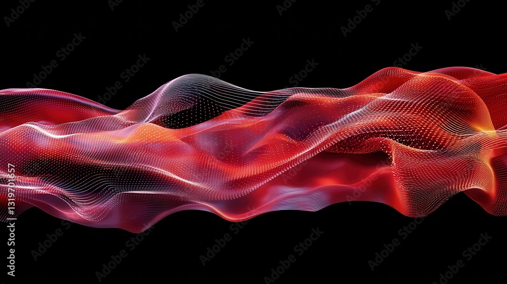 Poster abstract digital wave on dark background. technology and science concept. 3d rendering