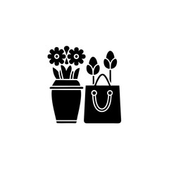 creative details flower shop icon vector Illustration