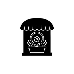 creative details flower shop icon vector Illustration