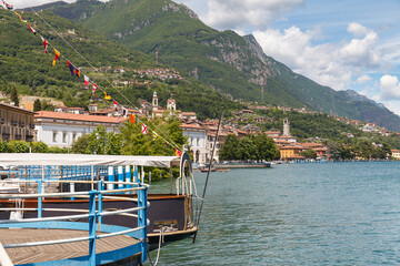 City of Lovere at lake Iseo in Italy