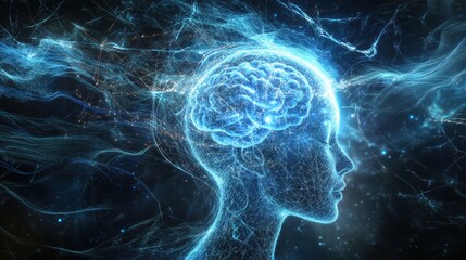 AI Deep Learning Matrix with Glowing Neural Signals