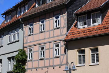 Blick in die Altstadt von Sangerhausen in Sachsen-Anhalt	