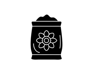 creative details flower soil bag icon vector Illustration