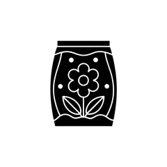 creative details flower soil bag icon vector Illustration