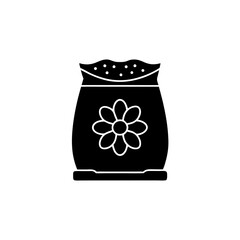 creative details flower soil bag icon vector Illustration