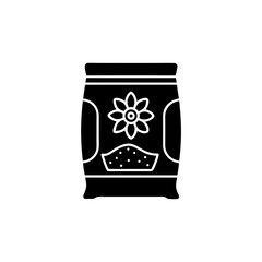 creative details flower soil bag icon vector Illustration