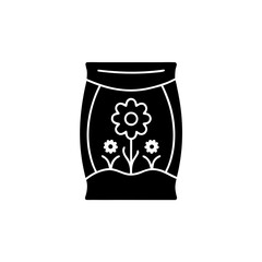 creative details flower soil bag icon vector Illustration