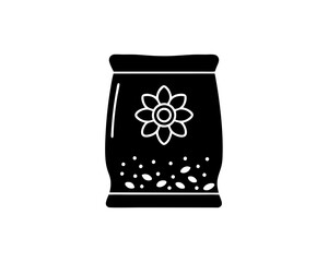 creative details flower soil bag icon vector Illustration