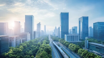 Fototapeta premium Modern city skyline and buildings in Beijing,China.